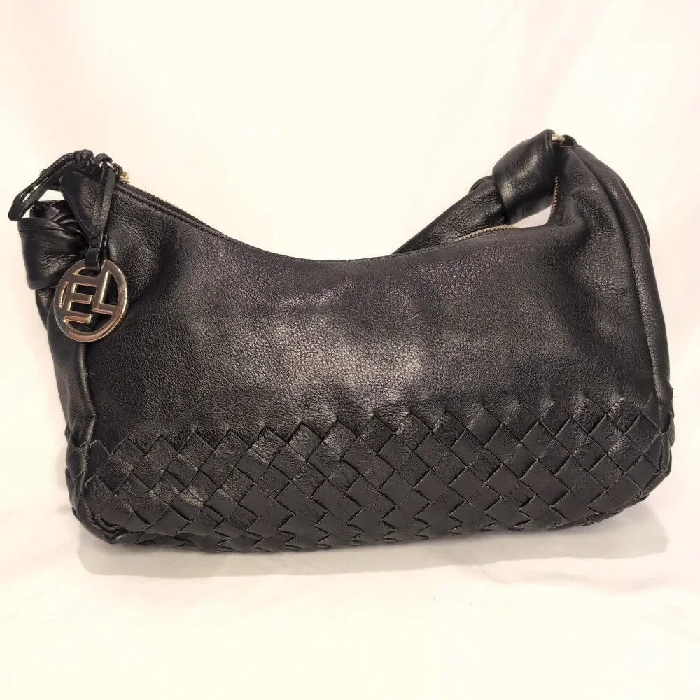 Elliott Lucca Black Leather Shoulder Bag - Picture 2 of 10